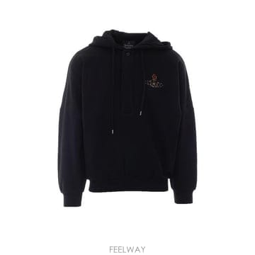 26FW 비비안웨스트우드 ORB 자수 배트윙 후드 2I01000U J00ASN401 BLACK