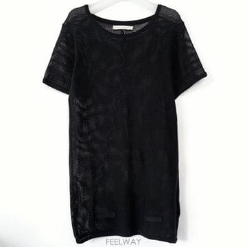 오프화이트 디아그 로고 메쉬 니트 탑
