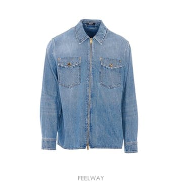 26 S/S 베르사체 지퍼 데님 셔츠 WITH 메두사 버튼 10207 B0011913946
