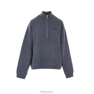 26 S/S 미우미우 하프 지퍼 로고 스웨터 MMR467/19ROF0 B0011957554