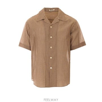 26 S/S 오라리 쇼츠 슬리브 체크 셔츠 A26SS02GC/BROW B0012023513
