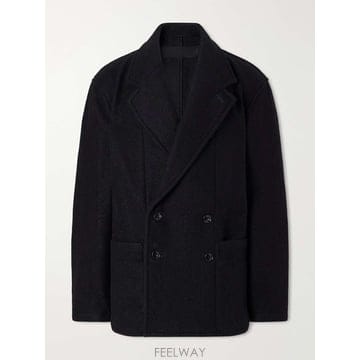 르메르 더블브레스티드 울 & 알파카 펠트 코트 CO1166 LF17 B0082325514