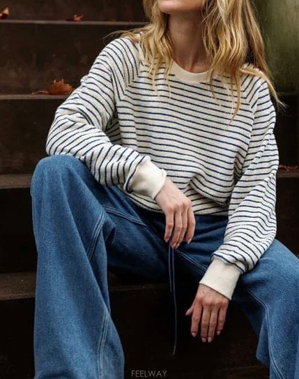 | Other Brand | �ֵ�*perfectwhitetee alexi stripe french terry crew sweatshirt�ֵ�*perfectwhitetee alexi stripe french terry crew sw