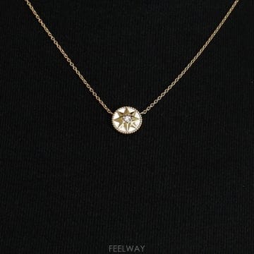 디올 JRDV95005 18K옐로우골드 1P다이아 0.04CT 로즈 드방 여성 펜던트 목걸이aa68101
