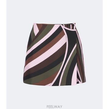 26 FW Pucci Iride 실크 트윌 랩 스커트 TP581691604