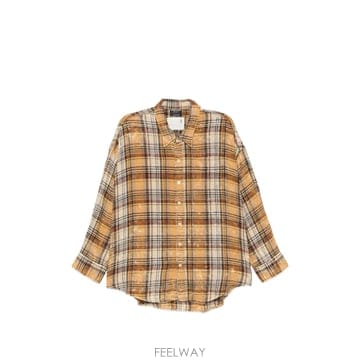 알써틴 체크 디스트레스드 셔츠