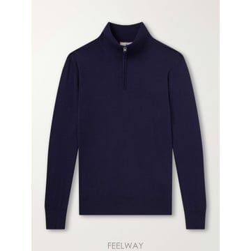 26 FW CANALI 네이비 울 하프집업 스웨터 TP581698980