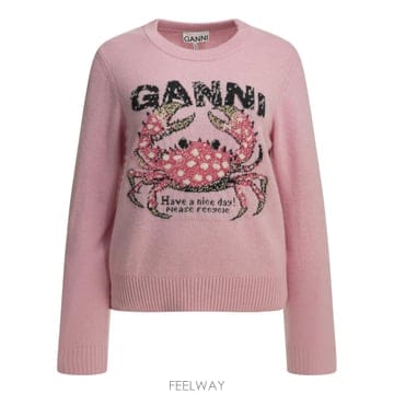 GANNI [V90]���� A1150008868 ���� ��Ʈ ������ ����� Crab Crewneck sweater[V90]���� A1150008868 ���� ��Ʈ ������ ����� Crab Cre
