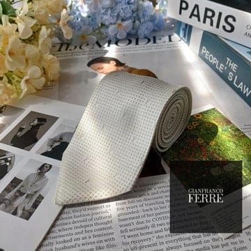 GIANFRANCO FERRE 지안프랑코 페레 로고 자수 패턴 넥타이 8.5cm A+~A등급 e2036