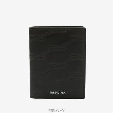 (대전중고명품)발렌시아가 792413 로고 디테일 카드지갑 블랙
