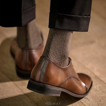 남성용 헤리티지 헤링본 하운드투스 브라운 삭스 HA-89