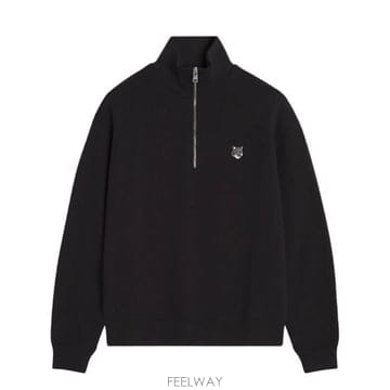 26FW 메종키츠네 PM00305KM0341 P199 폭스 헤드 컴포트 하프 집 스웨트셔츠
