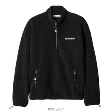 26FW 미우미우 MJL043 15V3 F0002 플리스 스웨트셔츠