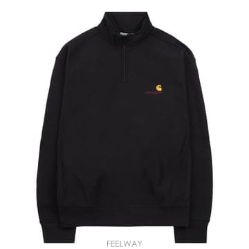 26FW 칼하트 WIP I027014 89XX 하프집 아메리칸 스크립트 스웨트셔츠