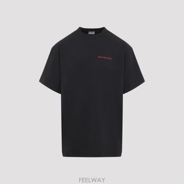 26FW 발렌시아가 백 그래디언트 오버사이즈 티셔츠 850345 TVVE6 1000 BLACK