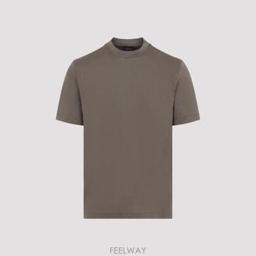 26FW 브리오니 반팔 티셔츠 UJWI0L OE601 2525 BROWN