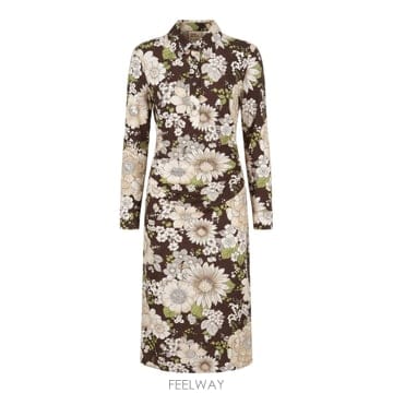 인더샵 Tory Burch 토리버치 브라운 미디 드레스