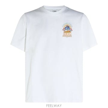 카사블랑카 화이트 코튼 이집티안 아크 티셔츠 MPF26JTS0010 B0482047987
