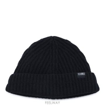MM6 메종 마르지엘라 블랙 울 블렌드 리브드 비니 S52TB001 B0482176429