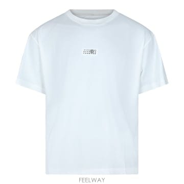 MM6 메종 마르지엘라 화이트 코튼 로고 티셔츠 SH0GC0071M B0482123680