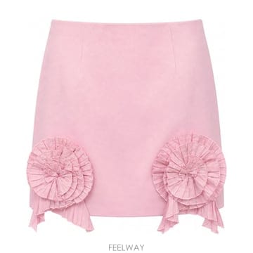 블루마린 미디 스커트 핑크