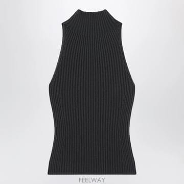 26 F/W 알라이아 그레이 블루 리브드 탑 인 울 블렌드 AA9H1 B0052326721
