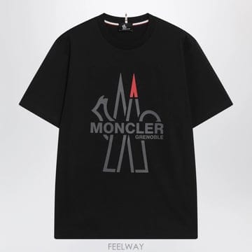 26 F/W 몽클레어 블랙 코튼 티셔츠 WITH 로고 8C000078 B0052327113