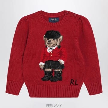 26 F/W 폴로 랄프로렌 레드 폴로 베어 코튼 스웨터 (KIDS ) B0052327118