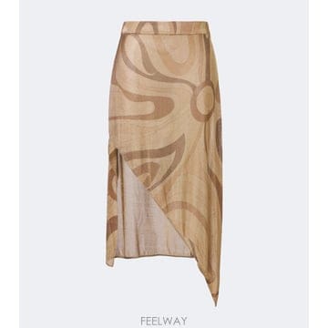 26 FW Pucci Marmo 비대칭 Lurex 미디 스커트 TP581702240