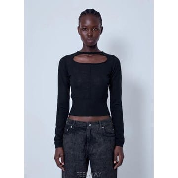 Rick Owens 26 FW �������� ���� Slashed Cropped Pull Top RP02F5617 ML 09 TP87726 FW �������� ���� Slashed Cropped Pull Top RP02F5617