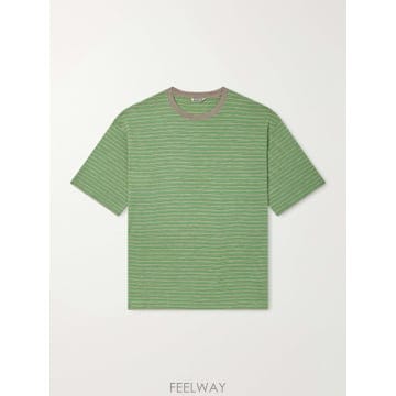 26 FW 오라리 그린 스트라이프 울 저지 티셔츠 TP581698023