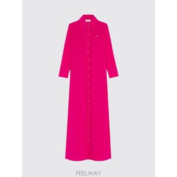 셀린느 FUSHIA 실크 블렌드 롱 드레스