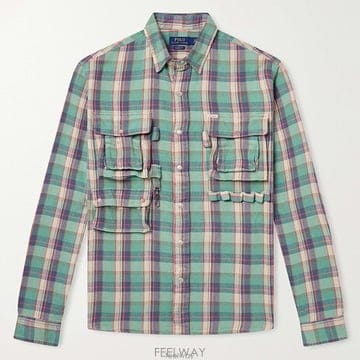 Ralph Lauren 26 FW ���� �����η� �Ƹ޸�ĭ �츮Ƽ�� �׸� üũ �ս����� ����Ʈ ��ư �ö��� ����26 FW ���� �����η� �Ƹ޸�ĭ �츮Ƽ�� �׸� üũ �ս���