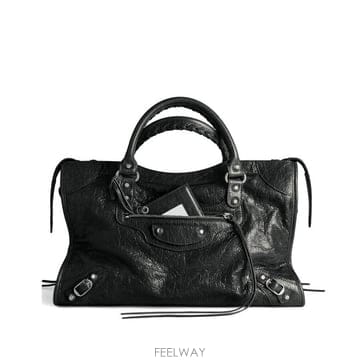 [비엔비명품관] BALENCIAGA 발렌시아가 여성 르 시티 미디엄 샤이니 토트백 숄더백