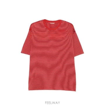 AURALEE �׶�����Ÿ �ؿ� ���� ���� WOOL STRIPED Ƽ���� A26AT02BTREDSTRIPE�׶�����Ÿ �ؿ� ���� ���� WOOL STRIPED Ƽ���� A26AT0