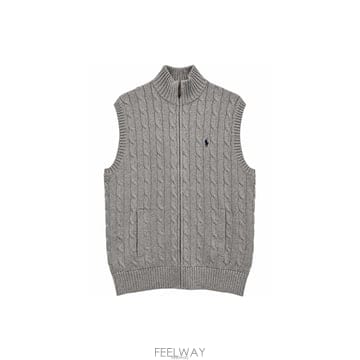 26FW 포니 클래식 니트 조끼 그레이 710B23522 001