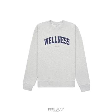 여성 웰니스 로고 프린팅 기모 맨투맨 그레이 CR652HG
