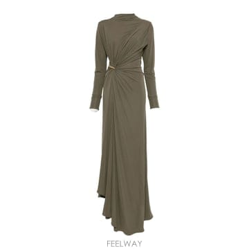 Bottega Veneta 26 FW ���װ� ����Ÿ �巹���� Ʈ����Ʈ �ƽ� �巹�� V4YX03749 C86762326 FW ���װ� ����Ÿ �巹���� Ʈ����Ʈ �ƽ� �巹�� V4YX
