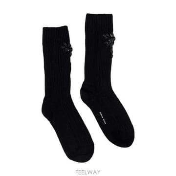 Simone Rocha 26FW �ø�λ� �縻 SOCK76B 0673 BLACK JET BLACK26FW �ø�λ� �縻 SOCK76B 0673 BLACK JET BLACK