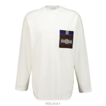 보테가 베네타 패치 디테일 라운드넥 티셔츠