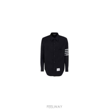 26FW 톰브라운 4바 사선 스트라이프 플레인 위브 울 스냅 프론트 셔츠 자켓 MJO055A06146 415