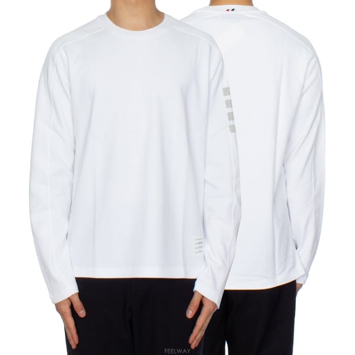 Thom Browne [����] ����� �ж�� ��ư �缱 ���� Ƽ���� MJS245A 07323 100[����] ����� �ж�� ��ư �缱 ���� Ƽ���� MJS245A 0
