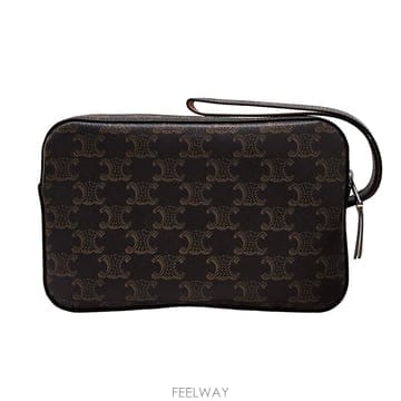 논현 더팩토리 26FW 셀린느 트리옹프 캔버스 카프 스킨 스트랩 파우치 L105B3M63 04LI