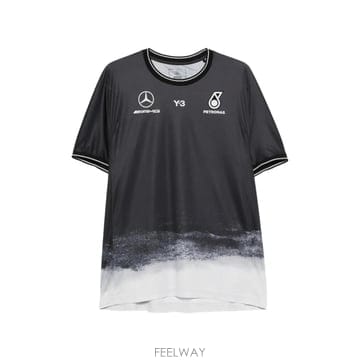 요지야마모토 반소매 티셔츠 X 메르세데스 AMG 블랙