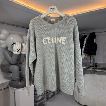셀린느 리브드 울 로고 니트 후드