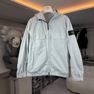 스톤아일랜드 스트레치 오가닉 코튼 트윌 후드 바람막이 자켓