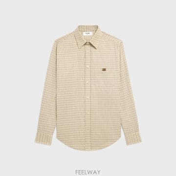 셀린느 트리옹프 체크 남성 셔츠 2C982113Q.02MX