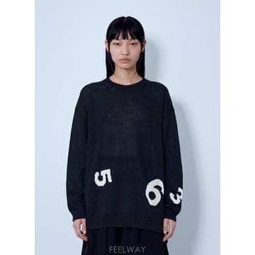 요지 야마모토 넘버 디테일 파인 니트 스웨터