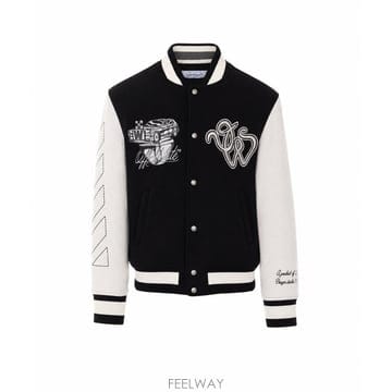 26 F/W 오프화이트 캣 오프 울 레귤러 발시티 자켓 OMEH053 B0012320196