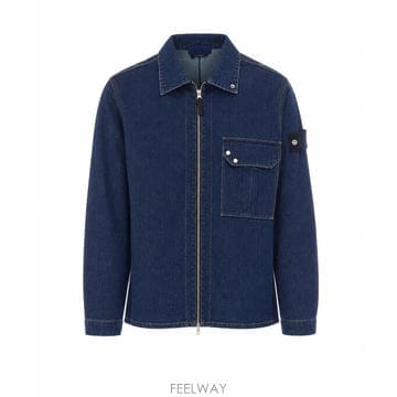 26 F/W 스톤 아일랜드 로고 지퍼 데님 셔츠 1200002/S00 B0012328755